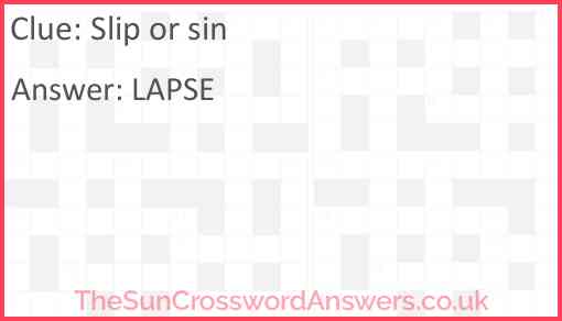 Slip or sin Answer
