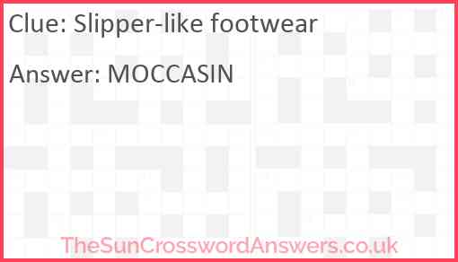 Slipper-like footwear Answer