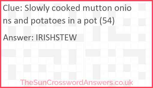 Slowly cooked mutton onions and potatoes in a pot (54) Answer