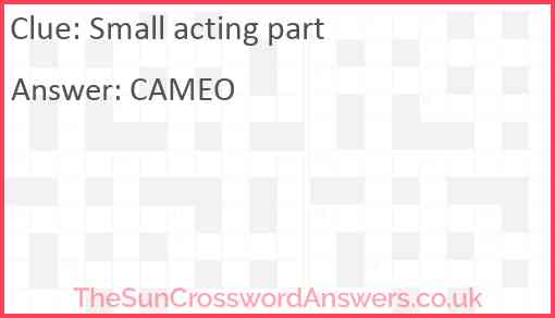 Small acting part Answer