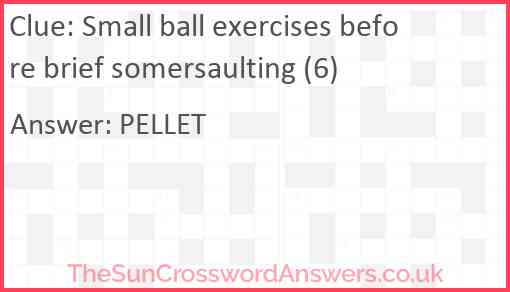 Small ball exercises before brief somersaulting (6) Answer