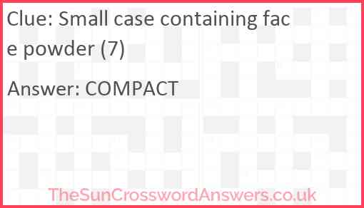 Small case containing face powder (7) Answer