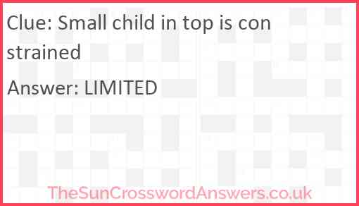 Small child in top is constrained Answer
