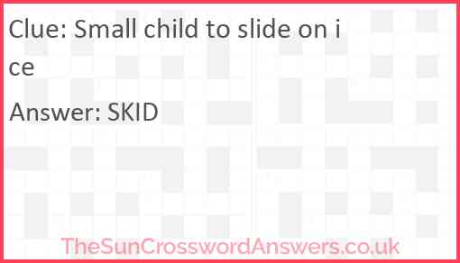 Small child to slide on ice Answer