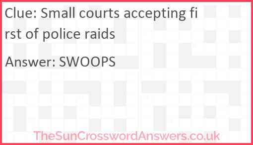 Small courts accepting first of police raids Answer