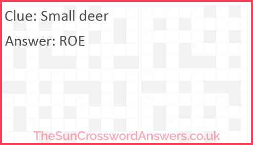 Small deer Answer