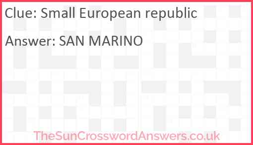 Small European republic Answer