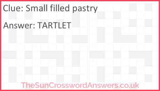 Small filled pastry crossword clue TheSunCrosswordAnswers co uk