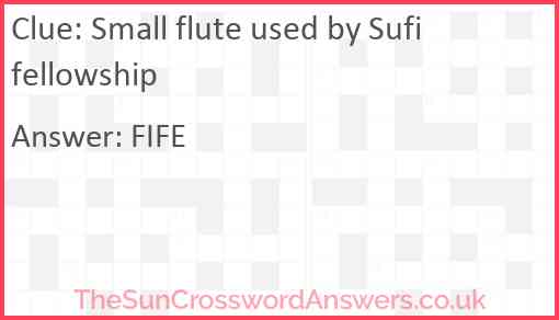 Small flute used by Sufi fellowship Answer