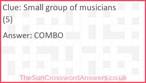 Small group of musicians (5) Answer