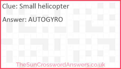 Small helicopter Answer