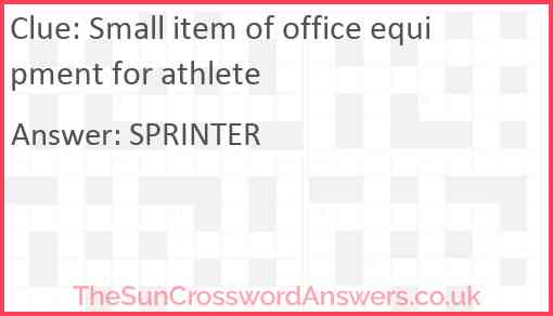 Small item of office equipment for athlete Answer