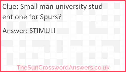 Small man university student one for Spurs? Answer