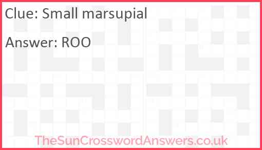 Small marsupial Answer