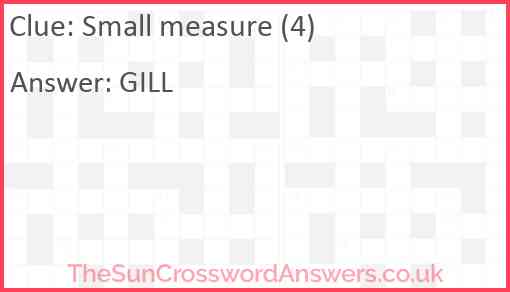 Small measure (4) Answer