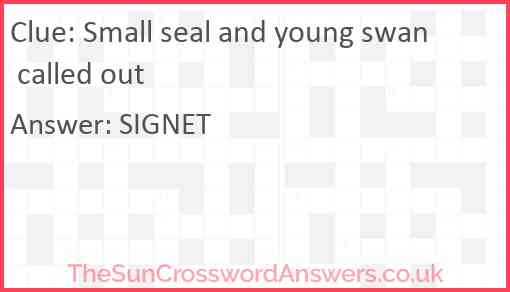 Small seal and young swan called out Answer