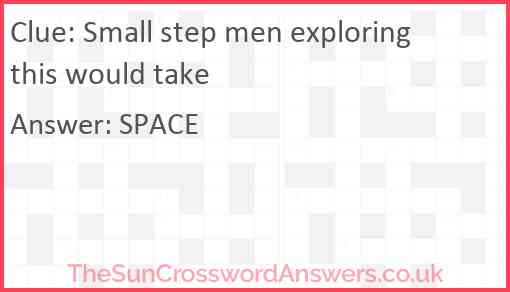 Small step men exploring this would take Answer