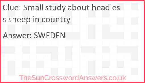 Small study about headless sheep in country Answer
