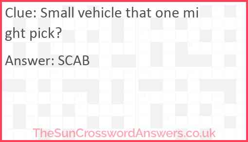 Small vehicle that one might pick? Answer