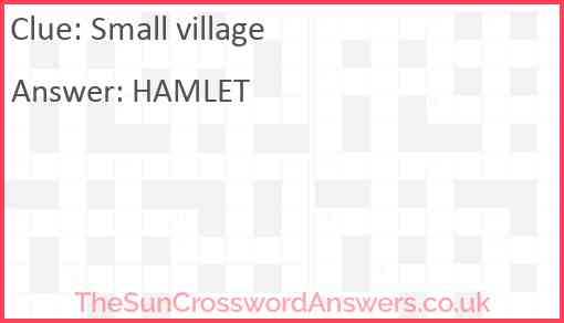 Small village Answer