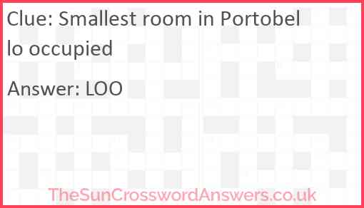 Smallest room in Portobello occupied Answer
