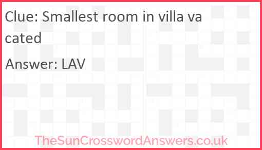 Smallest room in villa vacated Answer