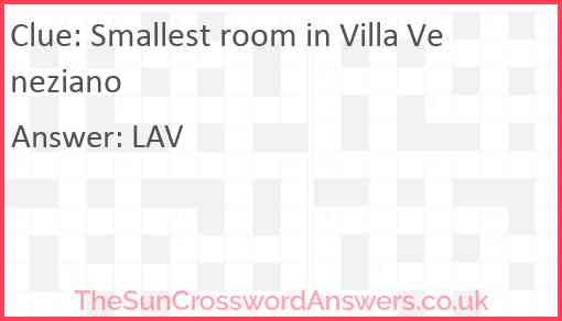 Smallest room in Villa Veneziano Answer