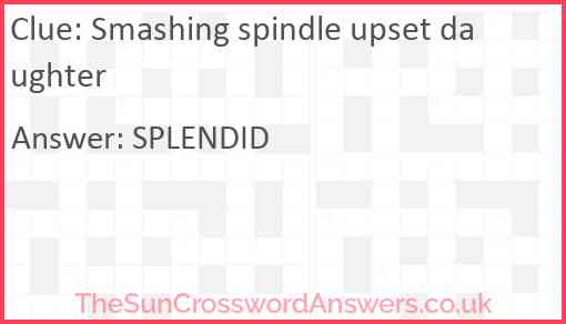 Smashing spindle upset daughter Answer