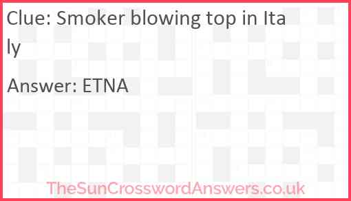 Smoker blowing top in Italy Answer