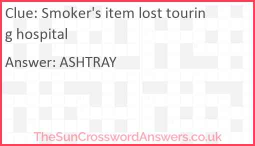 Smoker's item lost touring hospital Answer