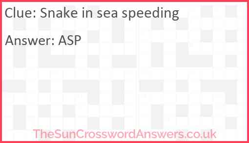 Snake in sea speeding Answer