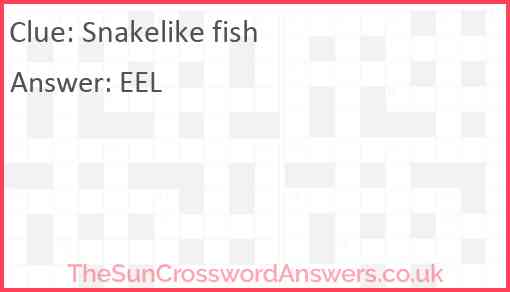 Snakelike fish Answer