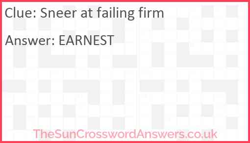 Sneer at failing firm Answer