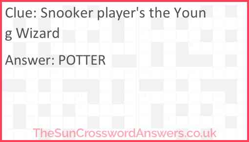 Snooker player's the Young Wizard Answer