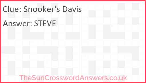Snooker's Davis Answer