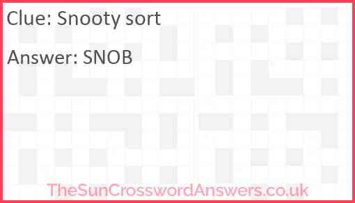 Snooty sort Answer