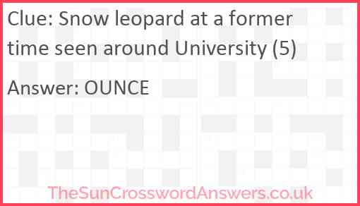 Snow leopard at a former time seen around University (5) Answer