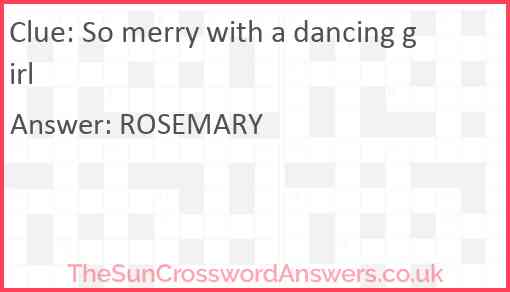 So merry with a dancing girl Answer