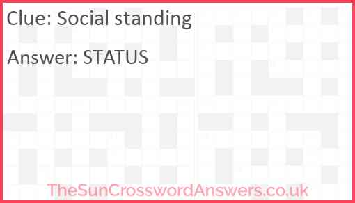 Social standing Answer