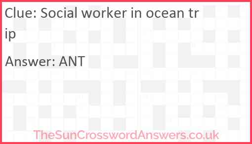 Social worker in ocean trip Answer