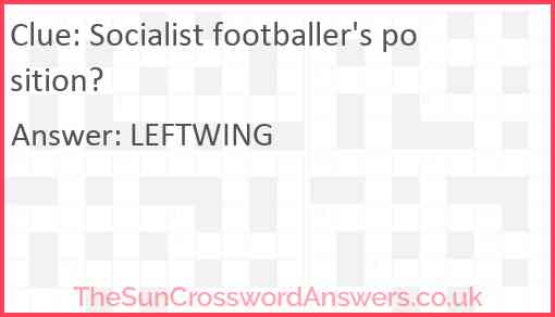Socialist footballer's position? Answer