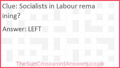 Socialists in Labour remaining? Answer