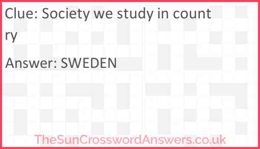 Society we study in country Answer