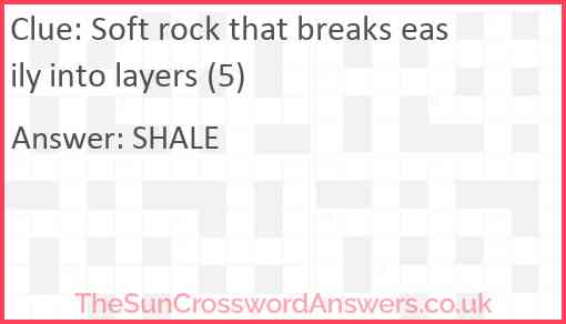 Soft rock that breaks easily into layers (5) Answer