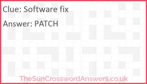 Software fix Answer
