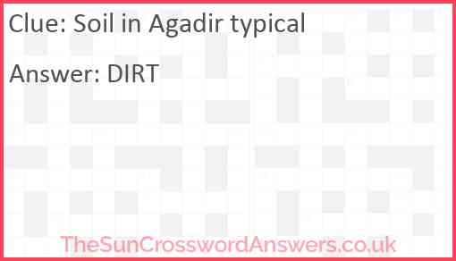 Soil in Agadir typical Answer