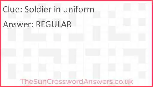 Soldier in uniform Answer