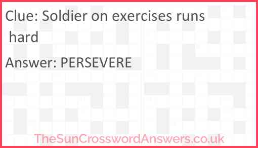 Soldier on exercises runs hard Answer