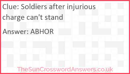Soldiers after injurious charge can't stand Answer