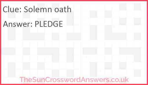 Solemn oath Answer